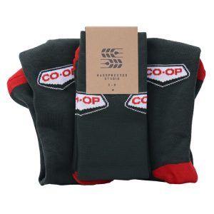 Co-op branded green and red socks