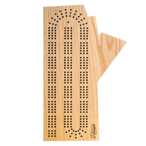 Huron Woodwork - Cribbage Board - Manitoba-shaped